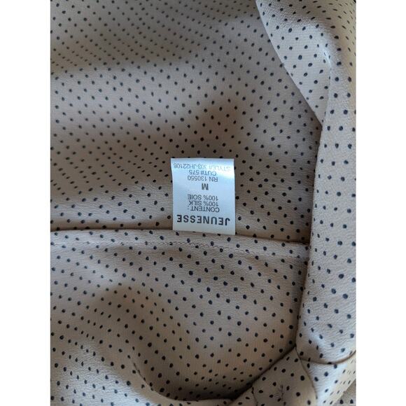 Jeunesse Claudine 100% Silk Polka Dot Button Up Blouse Medium - Picture 9 of 9